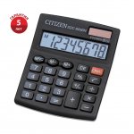 Калькулятор настольный Citizen SDC-805BN. 8 разрядов , двойное питание , 102*124*25мм,черный